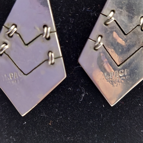 Vintage Alpaca Mexico Abalone Dangle Earrings. - Picture 11 of 13